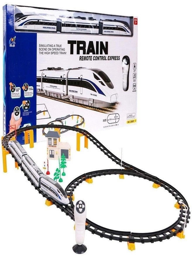 RAHU Remote Control High Speed Bullet Train Set with Tracks 61 Pcs Long Simulation Metro Train Model Toy for Kids, RC Bullet Train Remote Train Toy (Remote Control Bullet Train) - Image 4